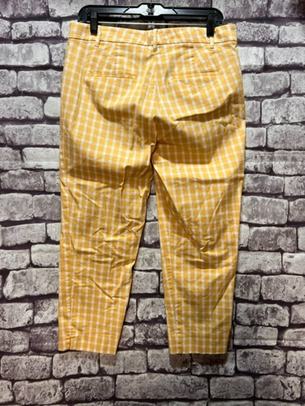 Ann Taylor Yellow & White Check Crop Pants Size 8 - Picture 5 of 8